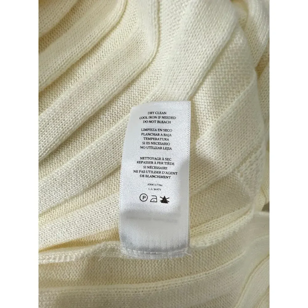 Rails Ashley Rib-Knit Midi Dress Cream Sleeveless Stretch Cotton Blend Size M